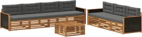 vidaXL Σειρά Καναπέ Εξωτερικού 8 pcs Φυσικό και Ανθρακί
