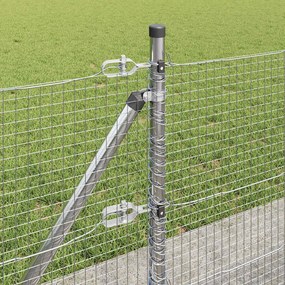 vidaXL Συρματόπλεγμα με Σκυρόδεμα 25 x 0,5 m Ασημί Δίχτυ