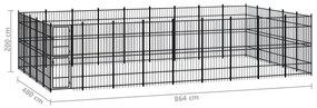 Κλουβί Σκύλου Εξωτερικού Χώρου 41,47 μ² από Ατσάλι - Μαύρο