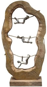 Διακοσμητικό Lardo 312-000001 29x10x57cm Natural-Silver Inart Wood,Aluminum