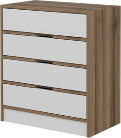 Συρταριέρα Καρυδιά / Λευκό ELINA 70x80x40