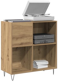 vidaXL Κιβώτιο Δίσκων Μαύρο Δρυς 84,5x38x89 εκ Κατασκευασμένο Ξύλο
