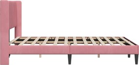 vidaXL Σκελετός Κρεβατιού Ροζ 140 x 200 cm Βελούδο