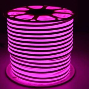 Neon Ταινία Αδιάβροχη IP67 100m (Τιμή ανά Μέτρο) Ροζ 220V RZ-0128