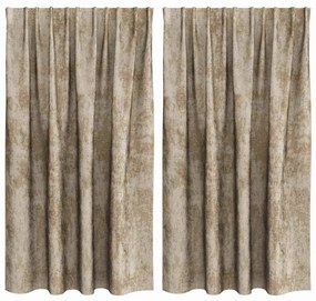 vidaXL Κουρτίνα με κουρτίνες 2 pcs Μπρονζέ 140 x 140 cm Βελούδο