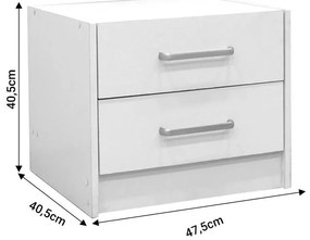 Σετ Κρεβατοκάμαρας Olympus White με Κρεβάτι 140x200εκ Σετ 4τεμ 147.7x221x84 εκ.