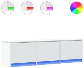 vidaXL Έπιπλο Τηλεόρασης με LED Λευκό 140x34x40 εκ. από Επεξ. Ξύλο