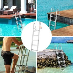 VEVOR bathing ladder boat ladder removable 5 steps 159kg load capacity 610x455x1825mm
