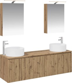 vidaXL Σετ Ντουλαπιών Μπάνιου 5 pcs Artisan Δρυς Επεξεργασμένο Ξύλο