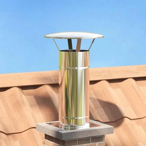vidaXL Επέκταση Καμινάδας Ασημί 35 x 35 x 65 εκ Ανοξείδωτο ατσάλι