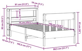 ΣΚΕΛΕΤΟΣ ΚΡΕΒΑΤΙΟΥ ΧΩΡΙΣ ΣΤΡΩΜΑ 75X190 ΕΚ ΜΑΣΙΦ ΞΥΛΟ ΠΕΥΚΟΥ 3306288