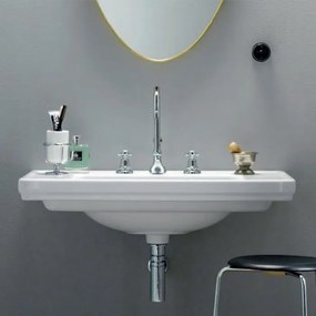 GSI Classic 8787 White Πορσελάνινος Extraglaze Νιπτήρας Μπάνιου Επίτοιχος Κρεμαστός 75x50 cm