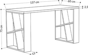 Γραφείο εργασίας Honey Megapap χρώμα λευκό 137x60x75εκ
