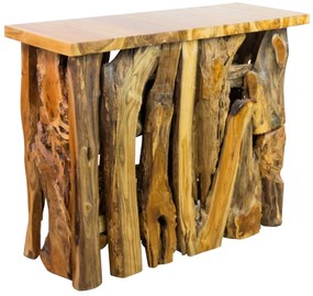 ΚΟΝΣΟΛΑ HM9336 ΑΠΟ ΜΑΣΙΦ ΞΥΛΟ ΤEAK ΦΥΣΙΚΟ 100X35X75Y εκ.