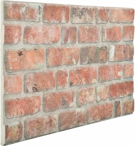 vidaXL Πάνελ τοίχου 10 pcs Κόκκινο 100 x 50 cm Αφρός EPS
