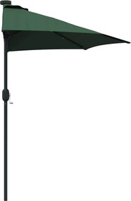 vidaXL Ομπρέλα Κήπου Πράσινο 294 x 150 x 223 εκ