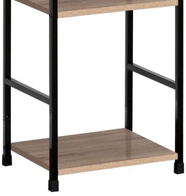 Βιβλιοθήκη-ραφιέρα Bitok φυσικό-μαύρο μέταλλο 29x23.5x80εκ 29x23.5x80 εκ.