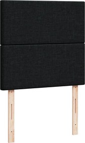 vidaXL Κρεβάτι Boxspring με Στρώμα Μαύρο 100 x 200 εκ. Υφασμάτινο