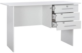 Γραφείο Μελαμίνης Ensley Με 3 Συρτάρια Λευκό 120x60x76 Εκ.