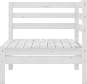 vidaXL Σαλόνι Κήπου Σετ 9 Τεμαχίων Λευκό από Μασίφ Ξύλο Πεύκου