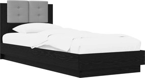 vidaXL Κρεβάτι με Κεφαλάρι Μαύρη Δρυς 80 x 200 cm Επεξεργασμένο Ξύλο
