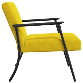 vidaXL Πολυθρόνα Κίτρινο 59 x 75 x 78 εκ Βελούδο