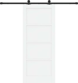 VidaXL Συρόμενη Πόρτα 83 x 202 εκ. Επεξεργασμένο Ξύλο Λευκό και Μαύρο