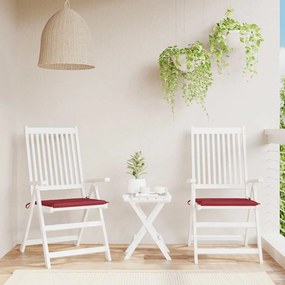 vidaXL Μαξιλάρια Καρέκλας Κήπου 2 τεμ. Μπορντό 40x40x4 εκ. Υφασμάτινα