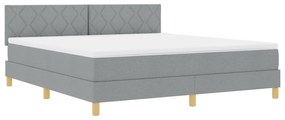 vidaXL Κρεβάτι με Βάση και Στρώμα Ανοιχτό Γκρι 180x200 cm Ύφασμα