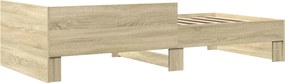vidaXL Κρεβάτι με Κεφαλάρι Sonoma Δρυς 80 x 200 cm Επεξεργασμένο Ξύλο