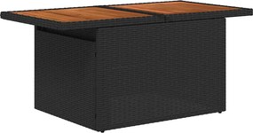 vidaXL Σετ Καναπέ Κήπου με μαξιλάρι 7 pcs Μαύρο