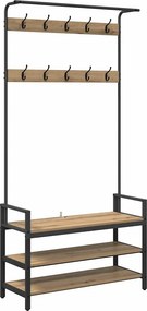 vidaXL Κρεμάστρα Artisan Δρυς 95 x 34 x 184 εκ Επεξεργασμένο ξύλο
