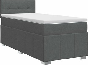 vidaXL Κρεβάτι box spring με στρώμα Σκούρο Γκρι 80 x 200 cm Ύφασμα