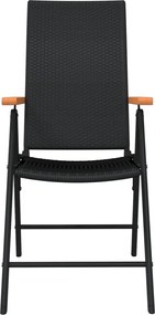 vidaXL Σετ Τραπεζαρίας Κήπου 5 Τεμαχίων Μαύρο