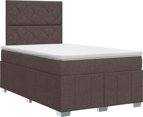 vidaXL Κρεβάτι box spring με στρώμα Σκούρο Καφέ 120 x 190 cm Ύφασμα