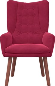 vidaXL Πολυθρόνα Κόκκινο 63 x 67 x 94 εκ. Βελούδο