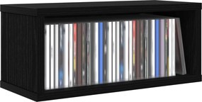 vidaXL Ράφι Αποθήκευσης CDs Μαύρη Δρυς 40 x 17 x 17 εκ.