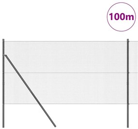 vidaXL Φράχτης με Στήλες. Γκρι 1 x 100 m Ατσάλι