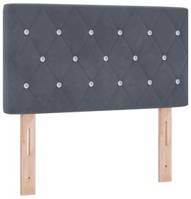 vidaXL Βελούδινο Κεφαλάρι Argyle με κεφαλάρι Σκούρο Γκρι 80 cm Βελούδο