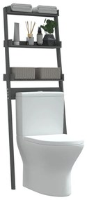 vidaXL Ραφιέρα Για Τουαλέτα Γκρι 63,5x32x179 εκ. Μασίφ Ξύλο Πεύκου