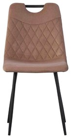 Καρέκλα 003 Fylliana με Μεταλλικά πόδια και Ύφασμα Βελούδο Καφέ 44x54x85 εκ. 4αδα 44x54x85 εκ.