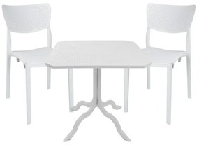 Τραπεζαρία Groovy-Ignite σετ 3τεμ PP λευκό 80x80x74,5εκ. 80x80x74.5 εκ.