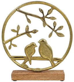 Διακοσμητικό Επιτραπέζιο Birds 946-124-005 25x5x23cm Silver Ξύλο,Αλουμίνιο