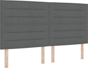 vidaXL Κρεβάτι box spring με στρώμα Σκούρο Γκρι 140 x 190 cm Ύφασμα