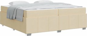 vidaXL Σκελετός Κρεβατιού με στρώμα Κρεμ 200 x 200 cm ύφασμα