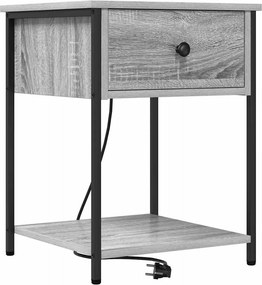 vidaXL Κομοδίνο 2 τεμ. Γκρίζο Σονομα 42 x 41 x 56 εκ.