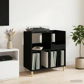 vidaXL Βάση πικάπ Μαύρη Δρυς 82 x 39,5 x 82,5 εκ Επεξεργασμένο Ξύλο