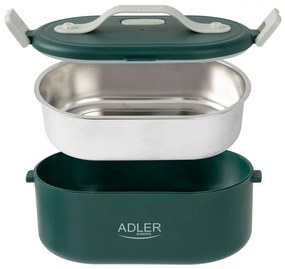 Ηλεκτρικό κουτί φαγητού Adler AD 4522, 45W, 0.8 l, Μέχρι 70C, Δοχείο από ανοξείδωτο ατσάλι, Θερμοσακούλα, Πράσινο