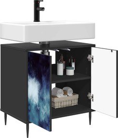 vidaXL Ντουλάπι Μπάνιου RAALTE Μαύρη Δρυς 60 x 40 x 61 εκ