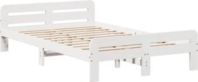 vidaXL Σκελετός Κρεβ. Χωρίς Στρώμα Λευκό 135x190 εκ Μασίφ Πεύκο